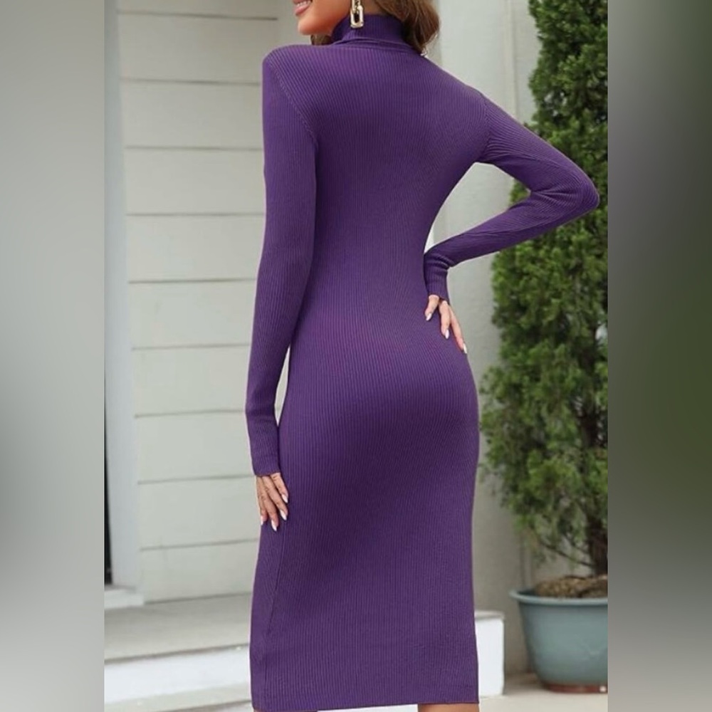 Stitchdrop Ribbed Turtleneck Sweater Dress - NWOT - Picture 3 of 17